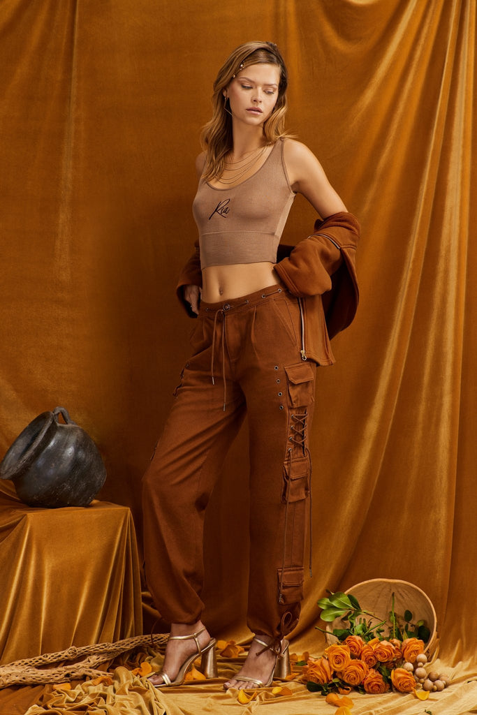 Cam Cargo Pants in Rust - Sincerely Ria